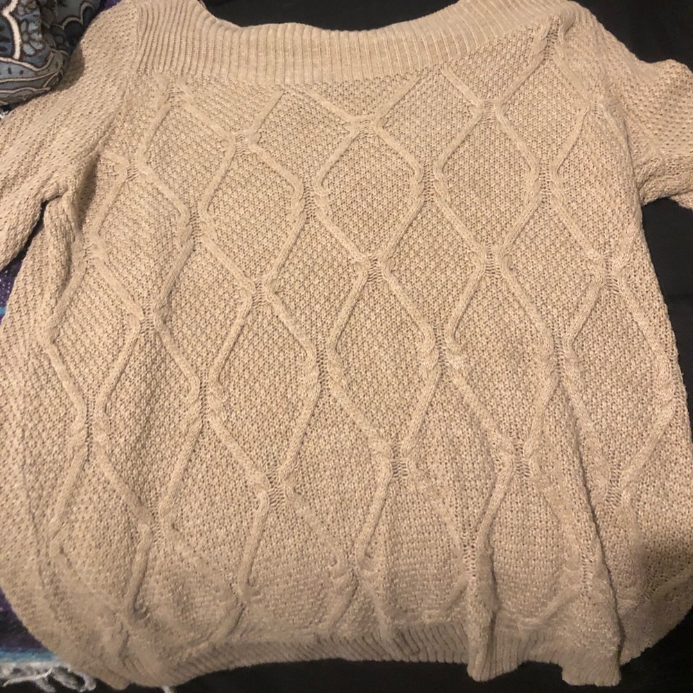 Oatmeal Boat Neck Sweater